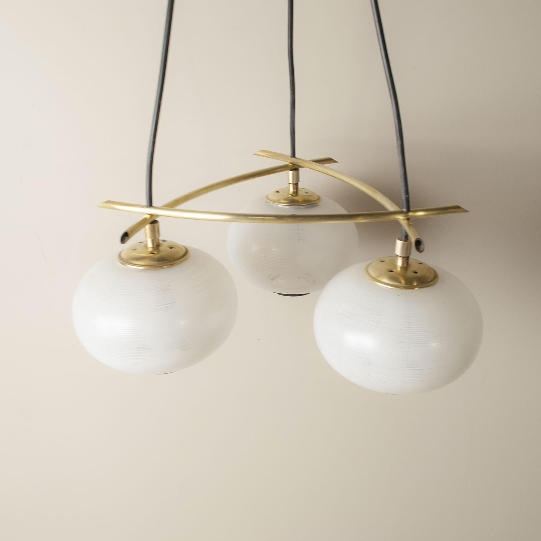 Mid-20th Century Pendant Chandelier Itailan Mdcentury from the 50s For Sale