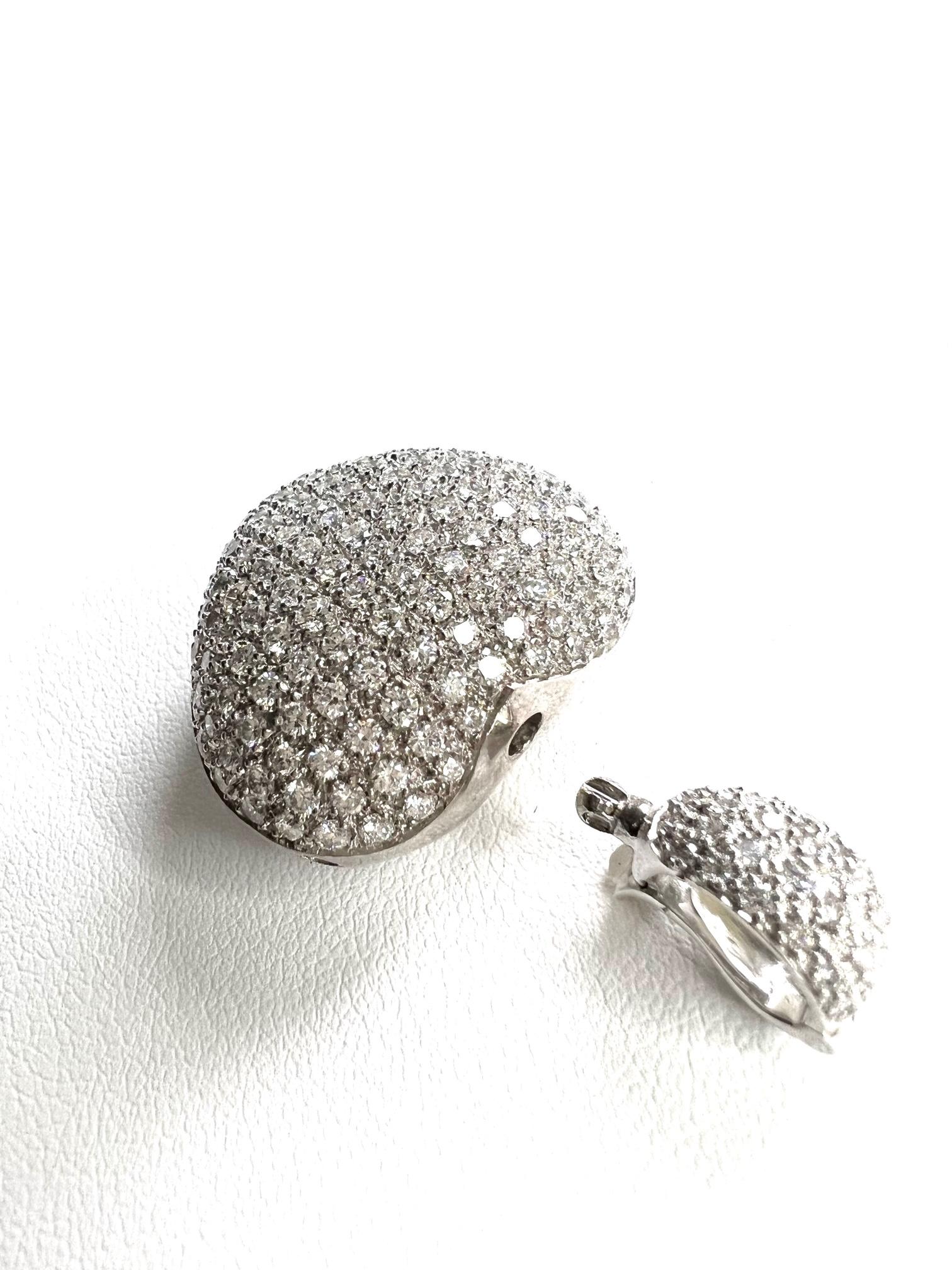 Contemporary Pendant / Clasp in White Gold with Diamonds