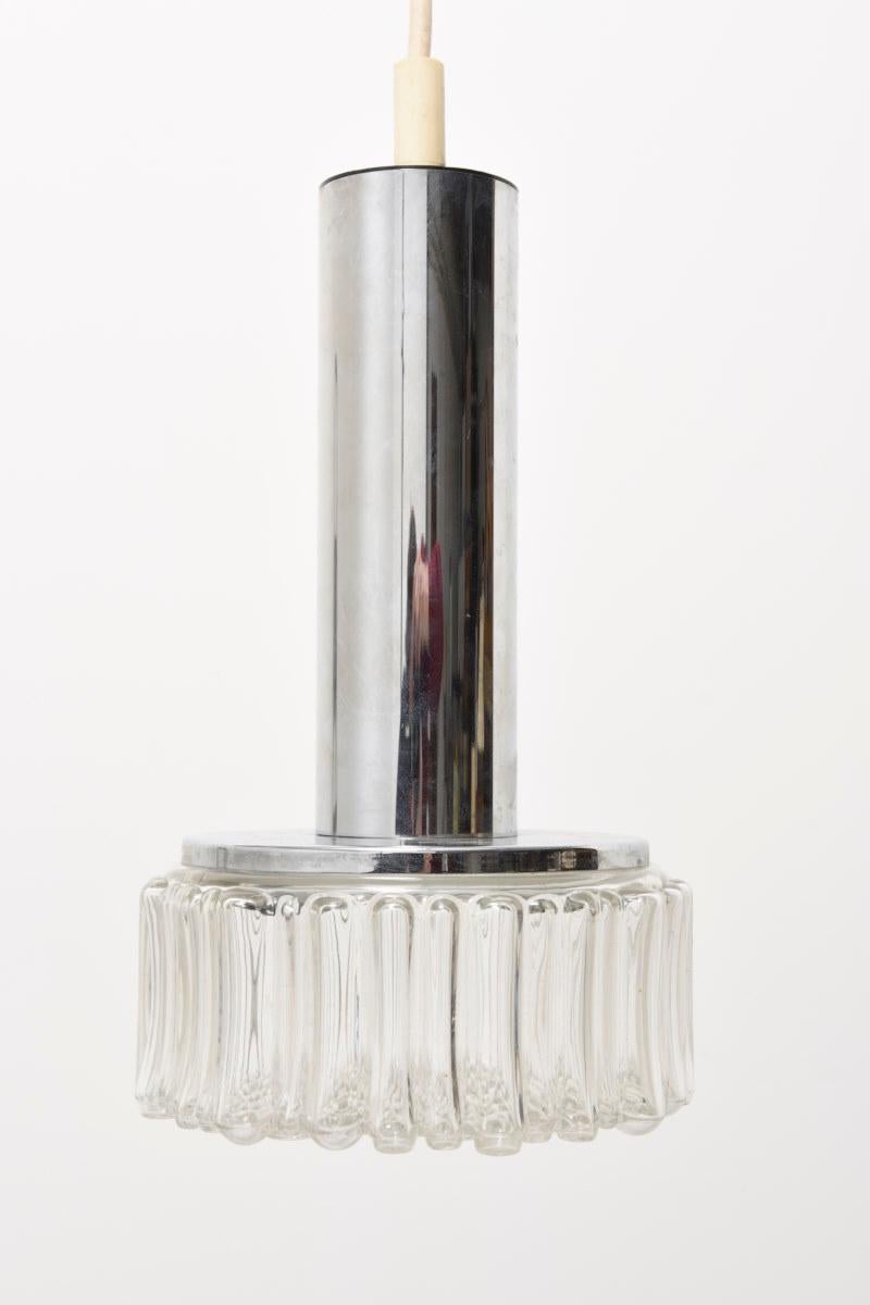 Mid-Century Modern Pendant Clear Bubble Lights by Helena Tynell, for Limburg Glashutte, Germany