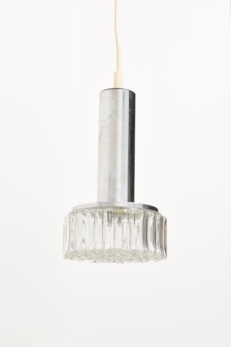 Mid-20th Century Pendant Clear Bubble Lights by Helena Tynell, for Limburg Glashutte, Germany