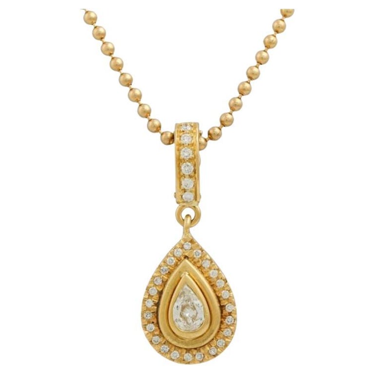 Pendant Clip with Diamond Teardrop For Sale at 1stDibs