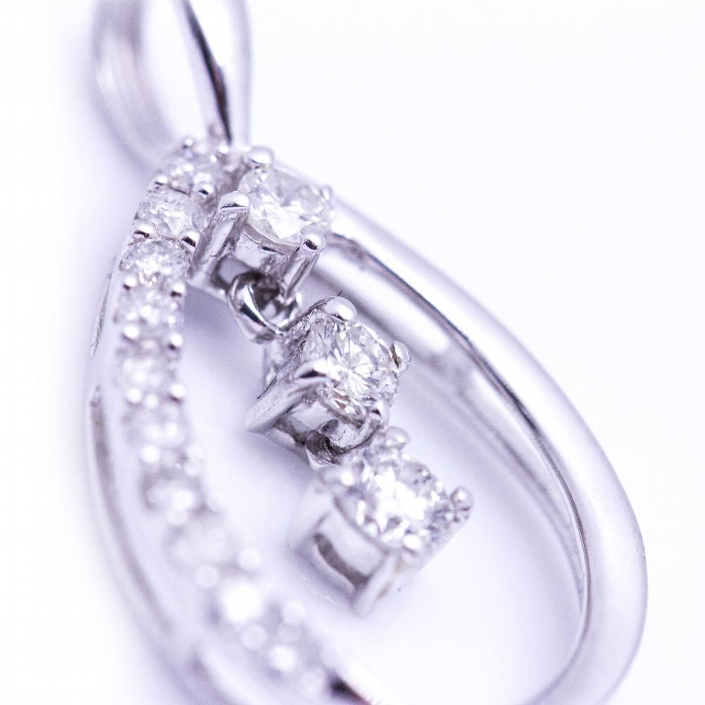 Pendant COLUMPIO White Gold and Diamonds In New Condition For Sale In Barcelona, CT