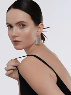 Pendant contemporary threaders chain earrings minimalistic dots Gilding Silver