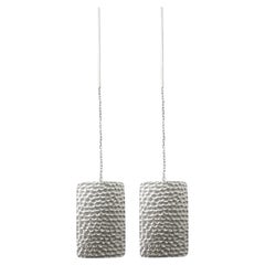 Pendant contemporary threaders chain Pair earrings minimalistic gilding silver