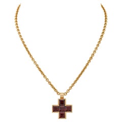 Pendant 'Cross' with Garnet