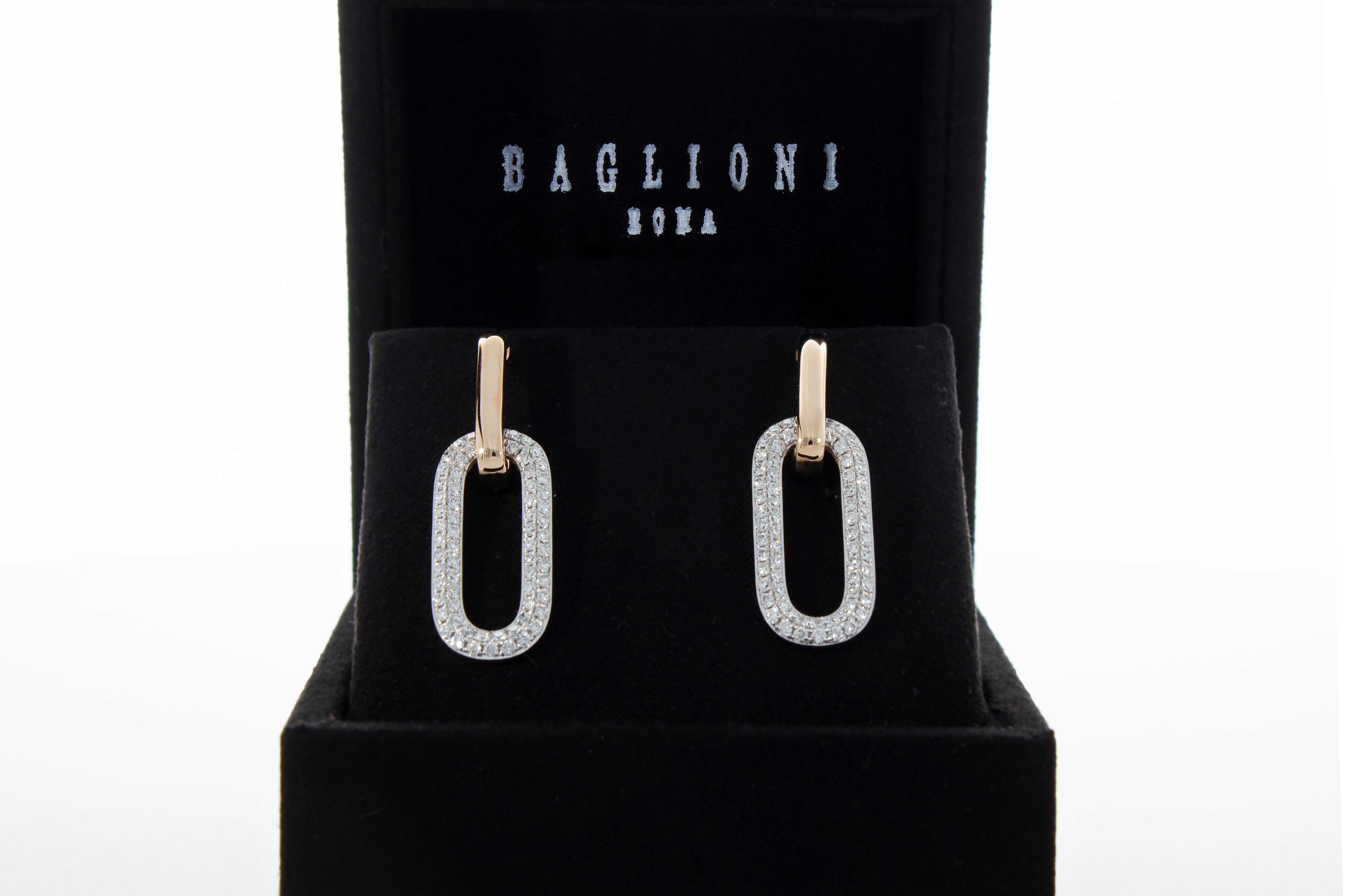 Pendant Earrings with 1.11 ct of Diamonds in 18 Kt Gold For Sale 5