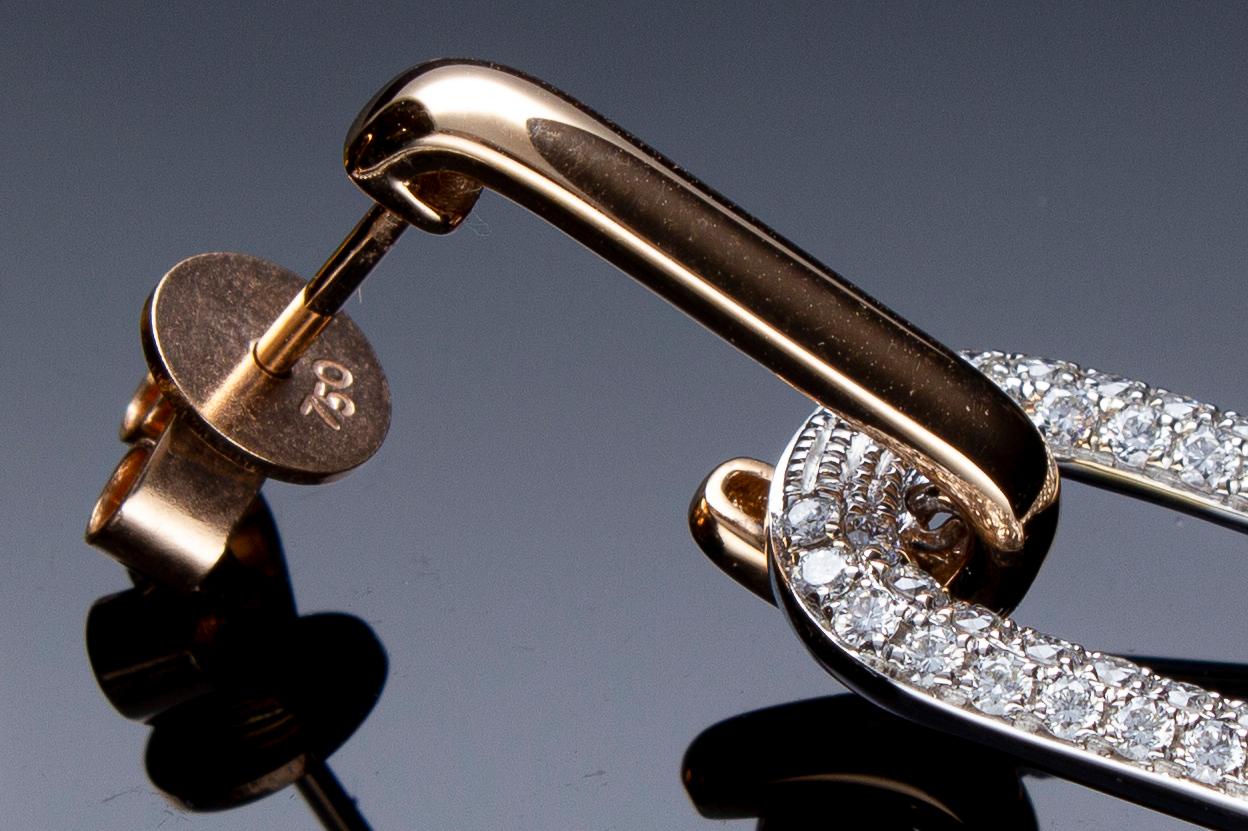 Pendants d'oreilles en or 18 carats avec 1,11 carat de diamants en vente 11