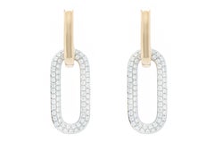 Pendant Earrings with 1.11 ct of Diamonds in 18 Kt Gold