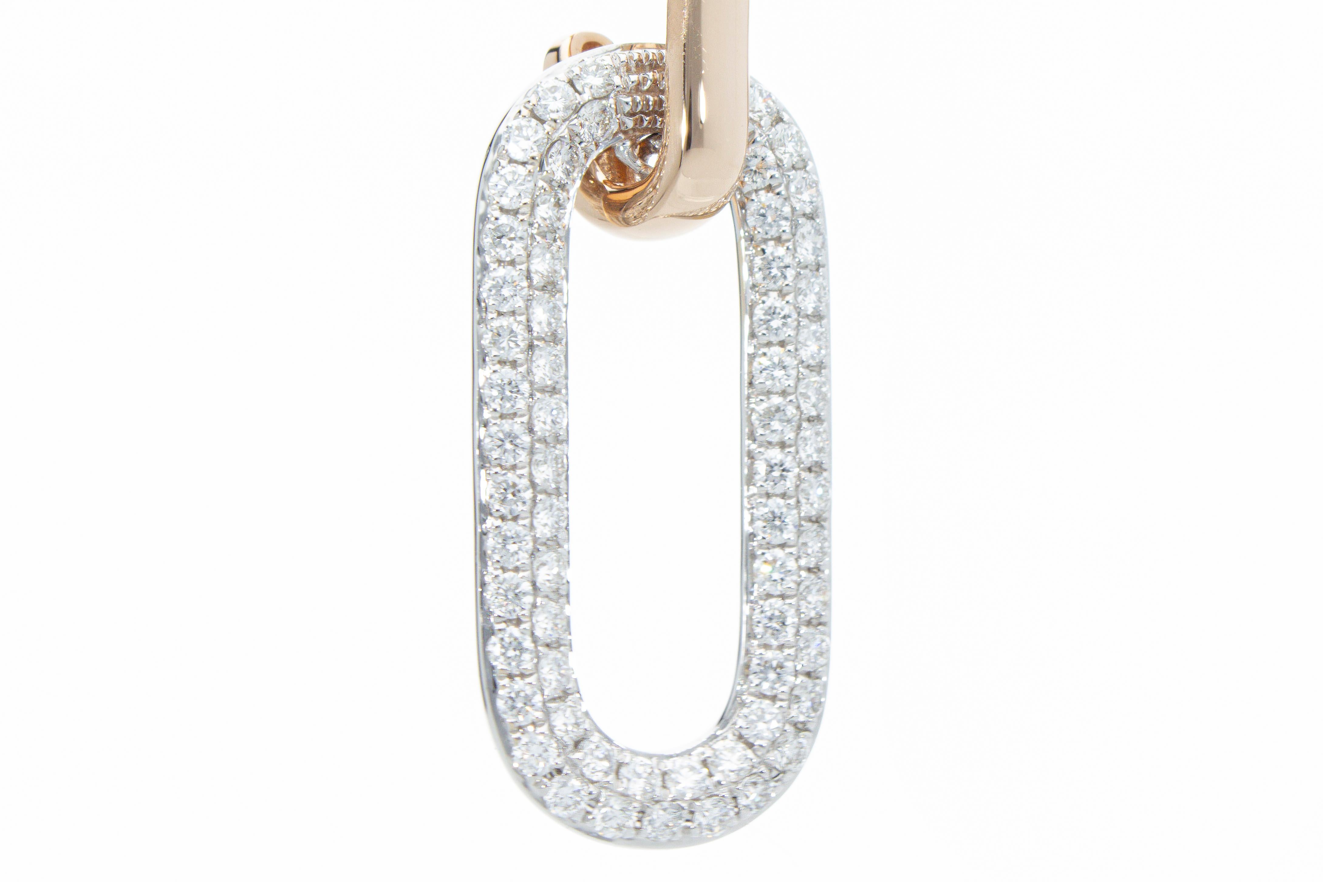 Pendants d'oreilles en or 18 carats avec 1,11 carat de diamants Pour femmes en vente