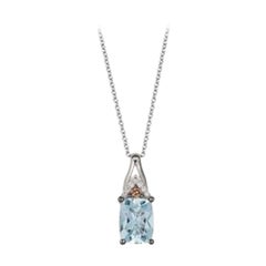 Pendant featuring Aquamarine Chocolate & Vanilla Diamond set in 14K Vanilla Gold