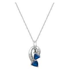Anhänger mit blauem Beeren-Saphir- Vanilla-Diamanten in 14K Vanilla-Gold gefasst
