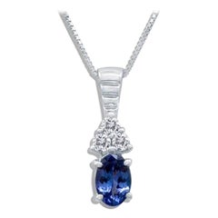 Anhänger mit blauemberry Tansanit Vanilla Diamanten in 14K Vanilla Gold gefasst