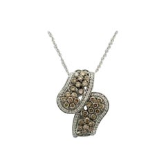 Pendentif en or 14 carats serti de diamants chocolat et de diamants Vanilla