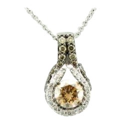 Pendant Featuring Chocolate Diamonds, Vanilla Diamonds Set in 14k Vanilla Gold