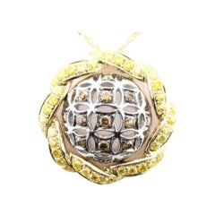 Anhänger mit Schokoladen- und Goldberry-Diamanten in 14K zweifarbigem Gold gefasst
