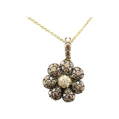Pendant featuring Chocolate & Vanilla Diamonds set in 14K Honey Gold