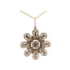 Pendant featuring Chocolate & Vanilla Diamonds set in 14K Honey Gold