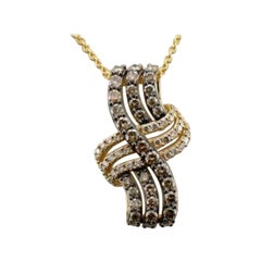 Pendant featuring Chocolate & Vanilla Diamonds set in 14K Honey Gold