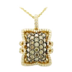 Pendant featuring Chocolate & Vanilla Diamonds set in 14K Honey Gold
