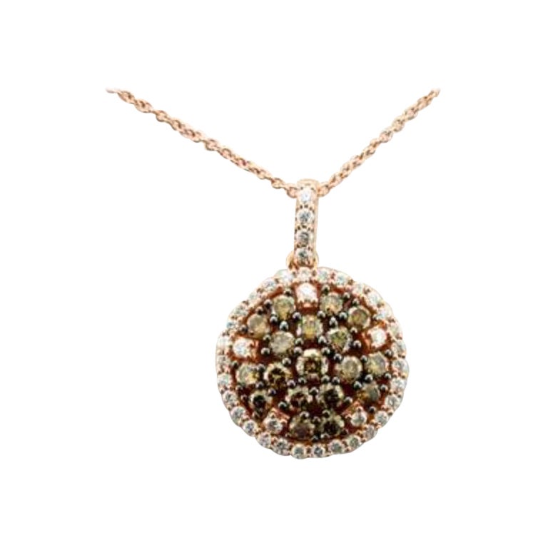 Pendant featuring Chocolate & Vanilla Diamonds set in 14K Strawberry Gold