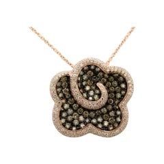 Pendant featuring Chocolate & Vanilla Diamonds set in 14K Strawberry Gold
