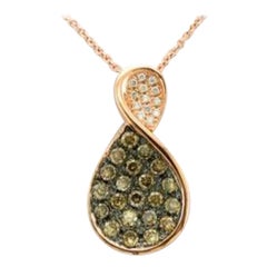 Pendant featuring Chocolate & Vanilla Diamonds set in 14K Strawberry Gold