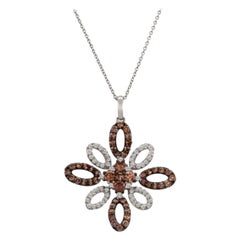 Pendant featuring Chocolate & Vanilla Diamonds set in 14K Vanilla Gold