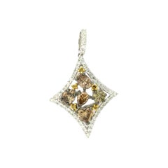 Anhänger mit Schokoladen-, Vanilla- und Goldberry-Diamanten in 14K Gold gefasst