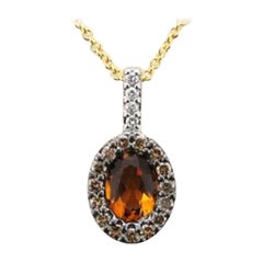 Pendant featuring Cinnamon Citrine Chocolate & Vanilla Diamonds set in 14K Gold