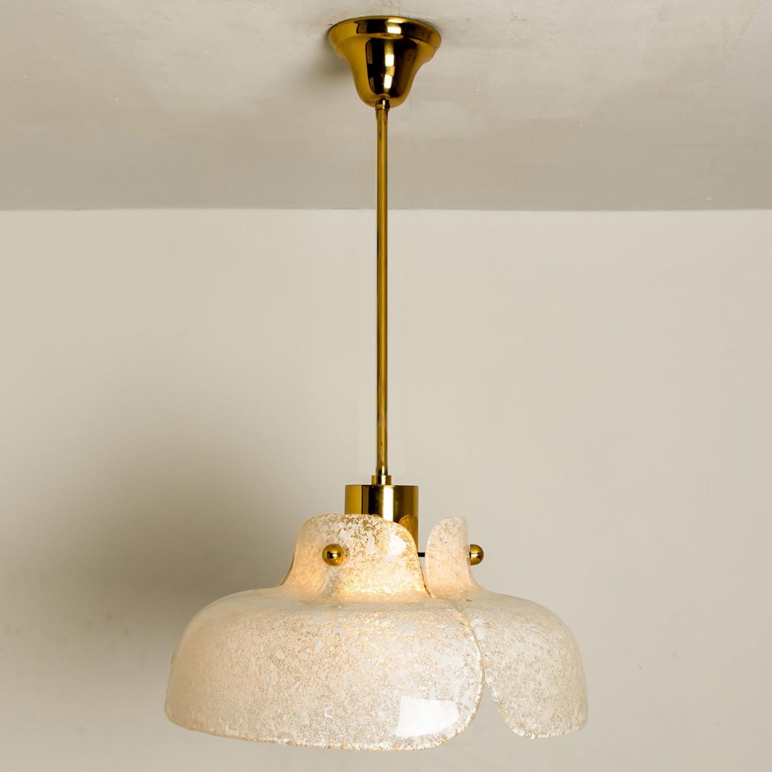 Brass Pendant Flower Lamp by Hillebrand, Europe, Germany For Sale