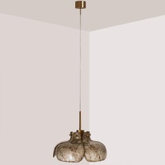 Lampada a sospensione a forma di fiore con vetro marrone maculato, Germania