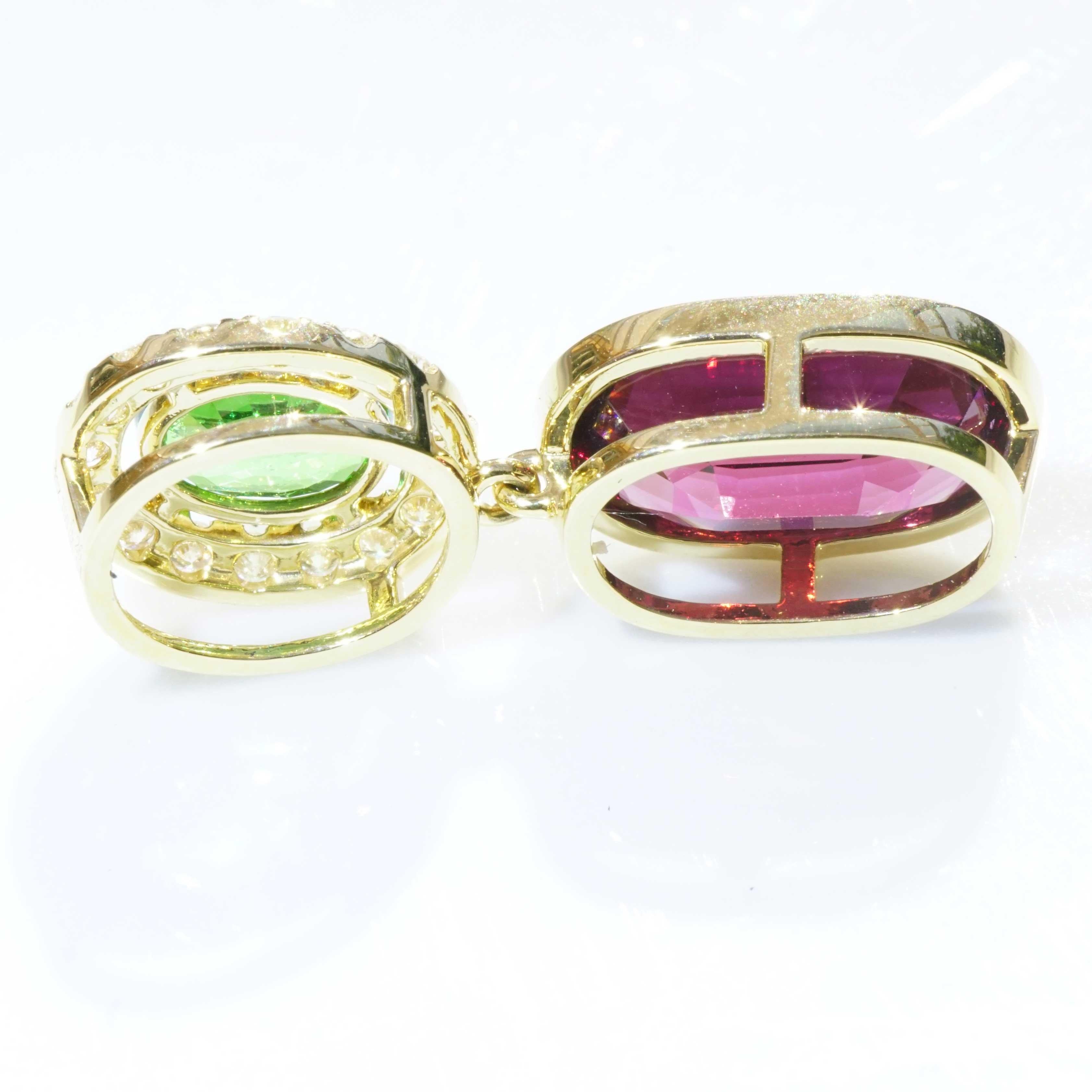 Ciondolo Greene & Greene Diamonds rosso verde Combinazione così bella 5 ct 0,31 ct In condizioni Nuovo in vendita a Viena, Viena