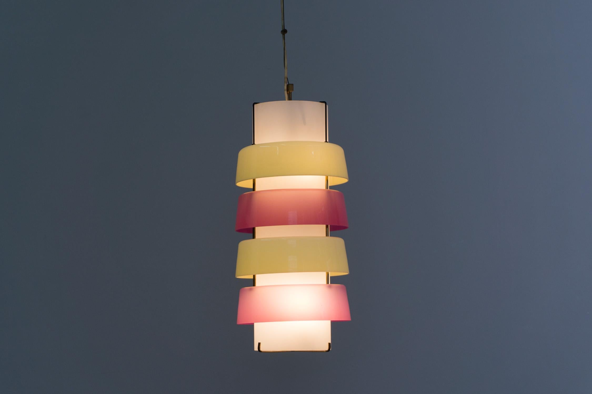 Pendant, Glass and Perspex, Stilnovo, 1955 In Good Condition In Berlin, DE