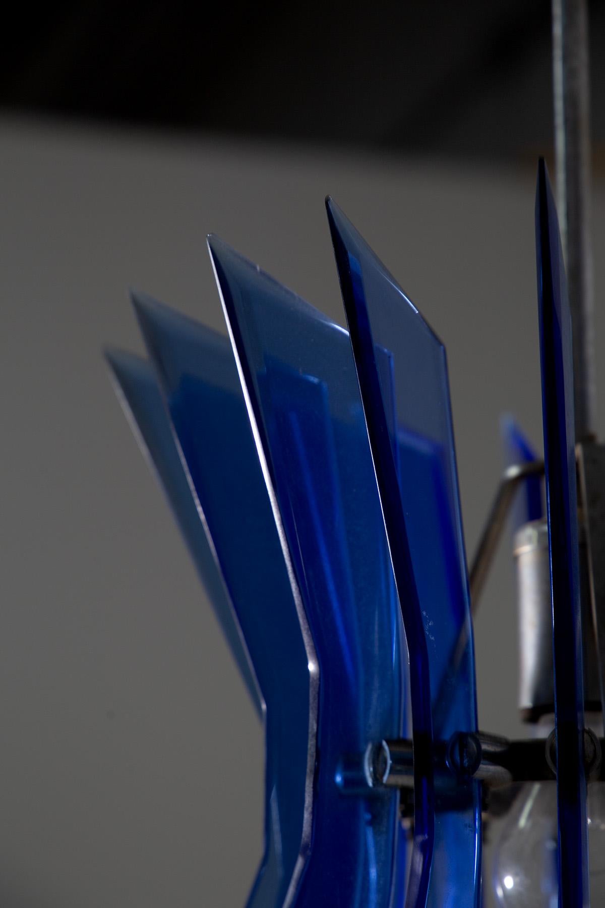 Mid-Century Modern Lampe pendante en verre Attr. Veca en vente