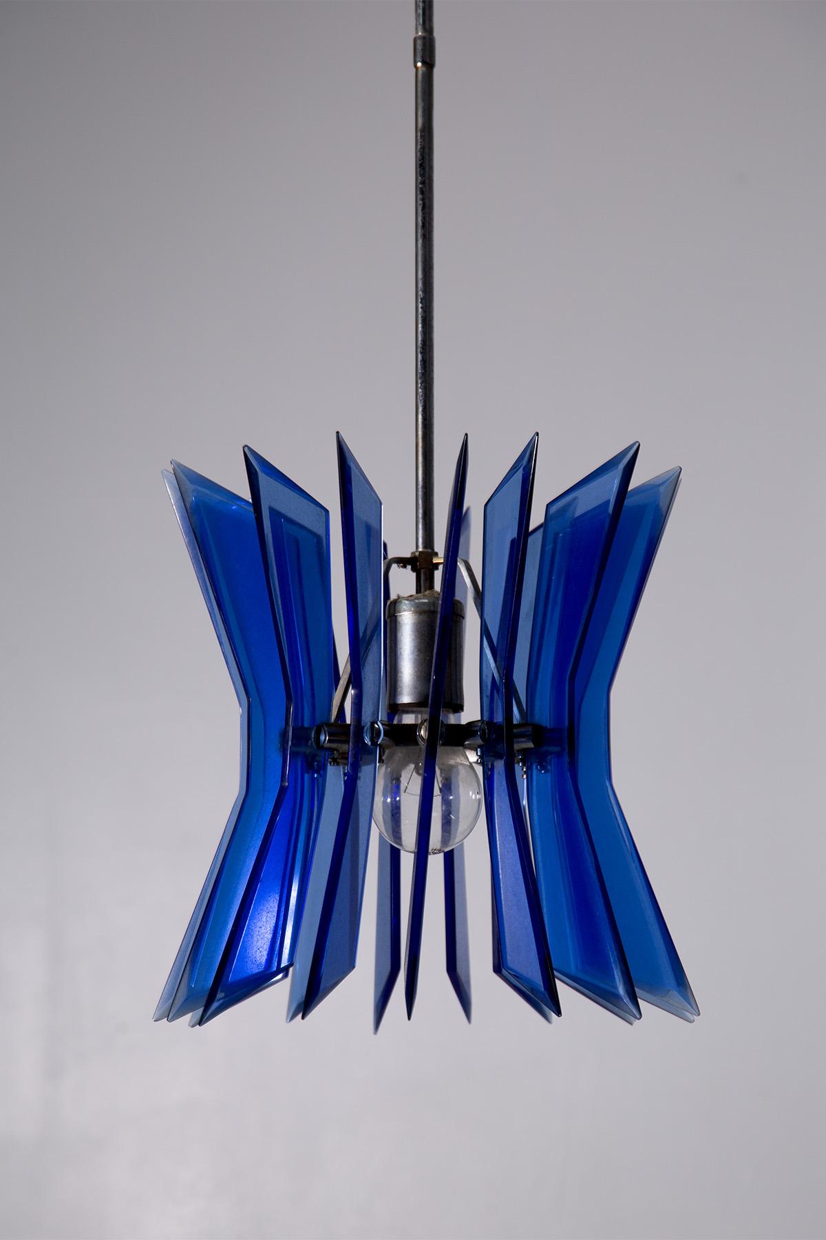 Lampe pendante en verre Attr. Veca Bon état - En vente à Milano, IT