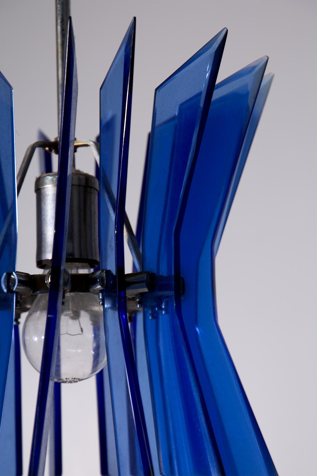 Late 20th Century Lampe pendante en verre Attr. Veca en vente