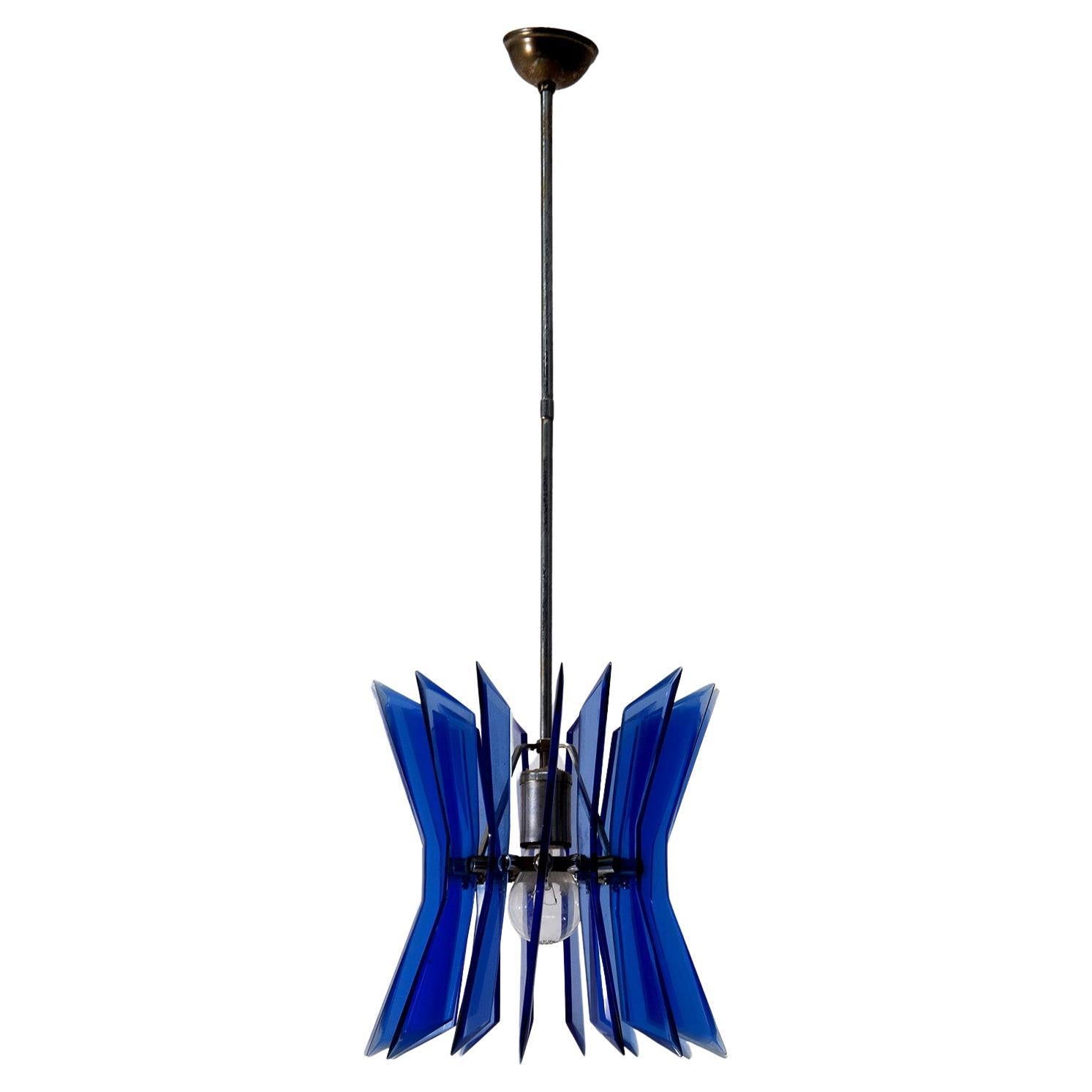 Lampe pendante en verre Attr. Veca en vente