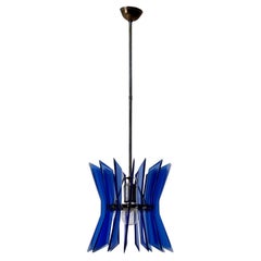 Pendant glass lamp Attr. Veca