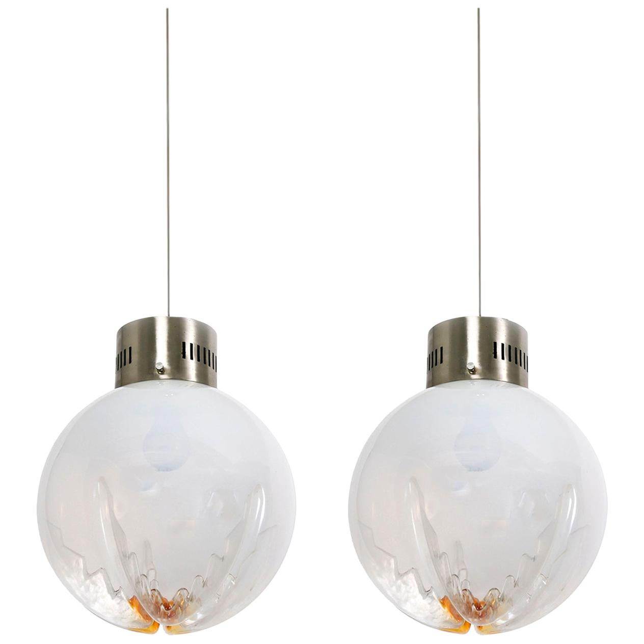Mid-Century Modern Pendant Hanging Light by Carlo Nason for Mazzega For Sale
