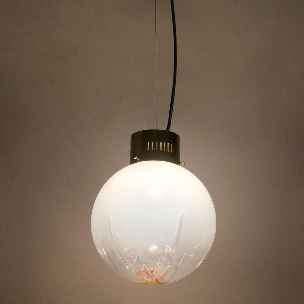 European Pendant Hanging Light by Carlo Nason for Mazzega For Sale