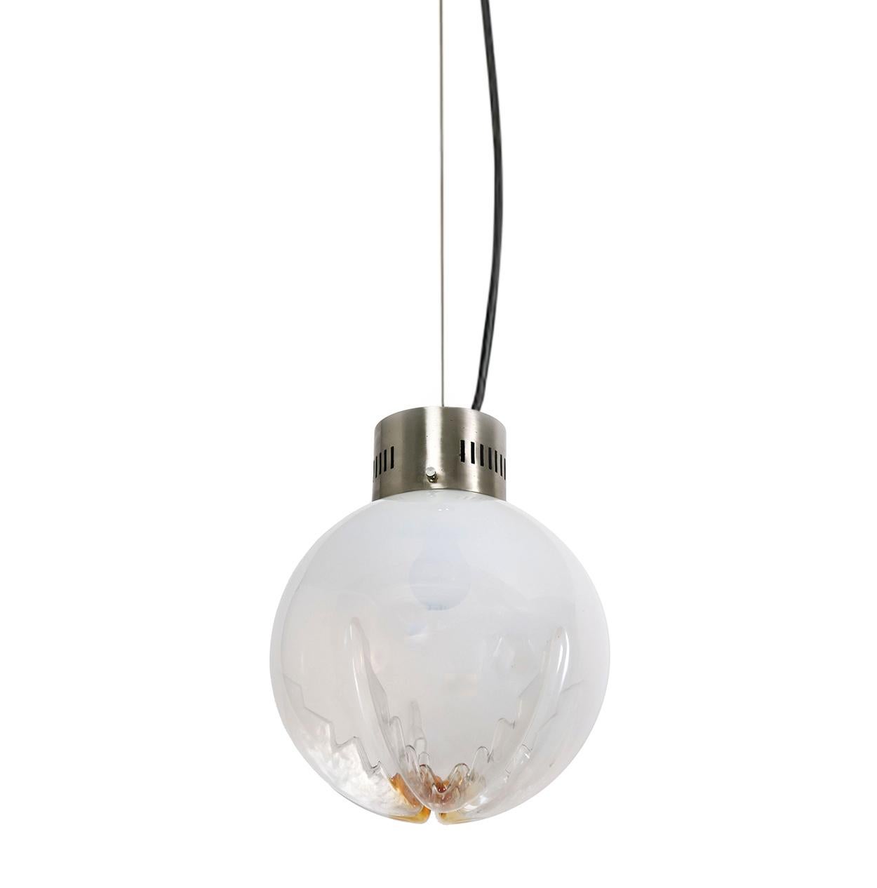 Pendant Hanging Light by Carlo Nason for Mazzega In Good Condition For Sale In Rijssen, NL