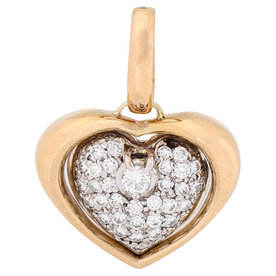 Pendant 'Heart' with Diamonds For Sale