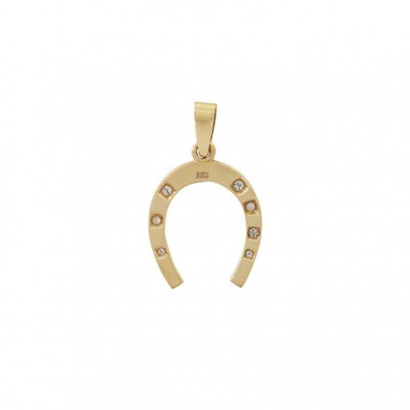Modern Pendant 'Horseshoe' with Brilliant-Cut Diamonds Total Approx. 0.20 Ct For Sale