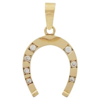 Pendant 'Horseshoe' with Brilliant-Cut Diamonds Total Approx. 0.20 Ct For Sale