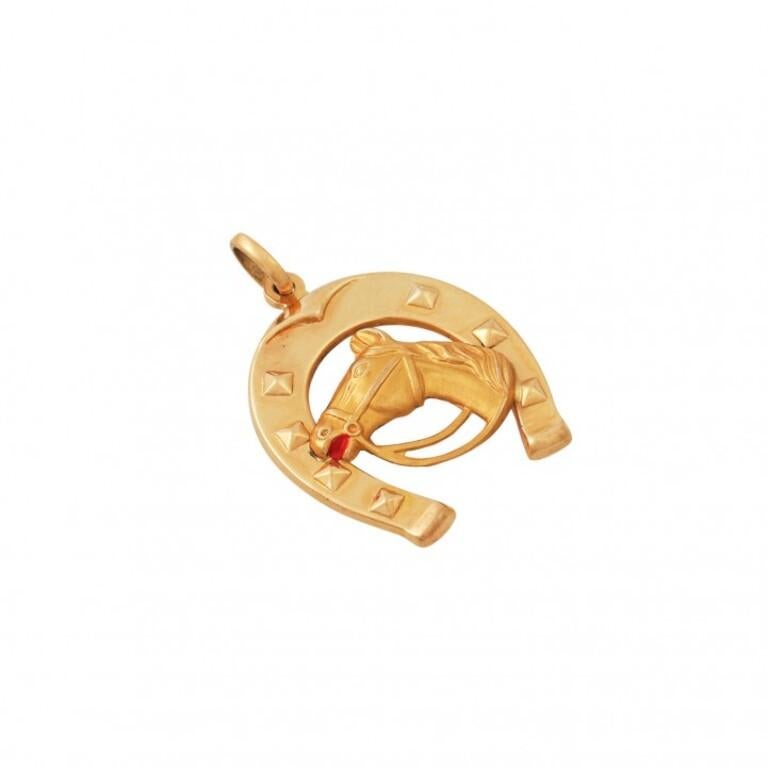 Pendant 'Horseshoe with Horse Head' For Sale at 1stDibs