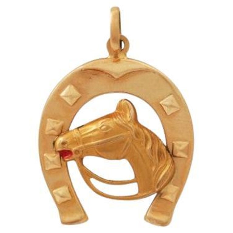 Pendant 'Horseshoe with Horse Head' For Sale at 1stDibs