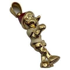 Used Pendant in 18 Kt Gold and Enamels, "Pinocchio"
