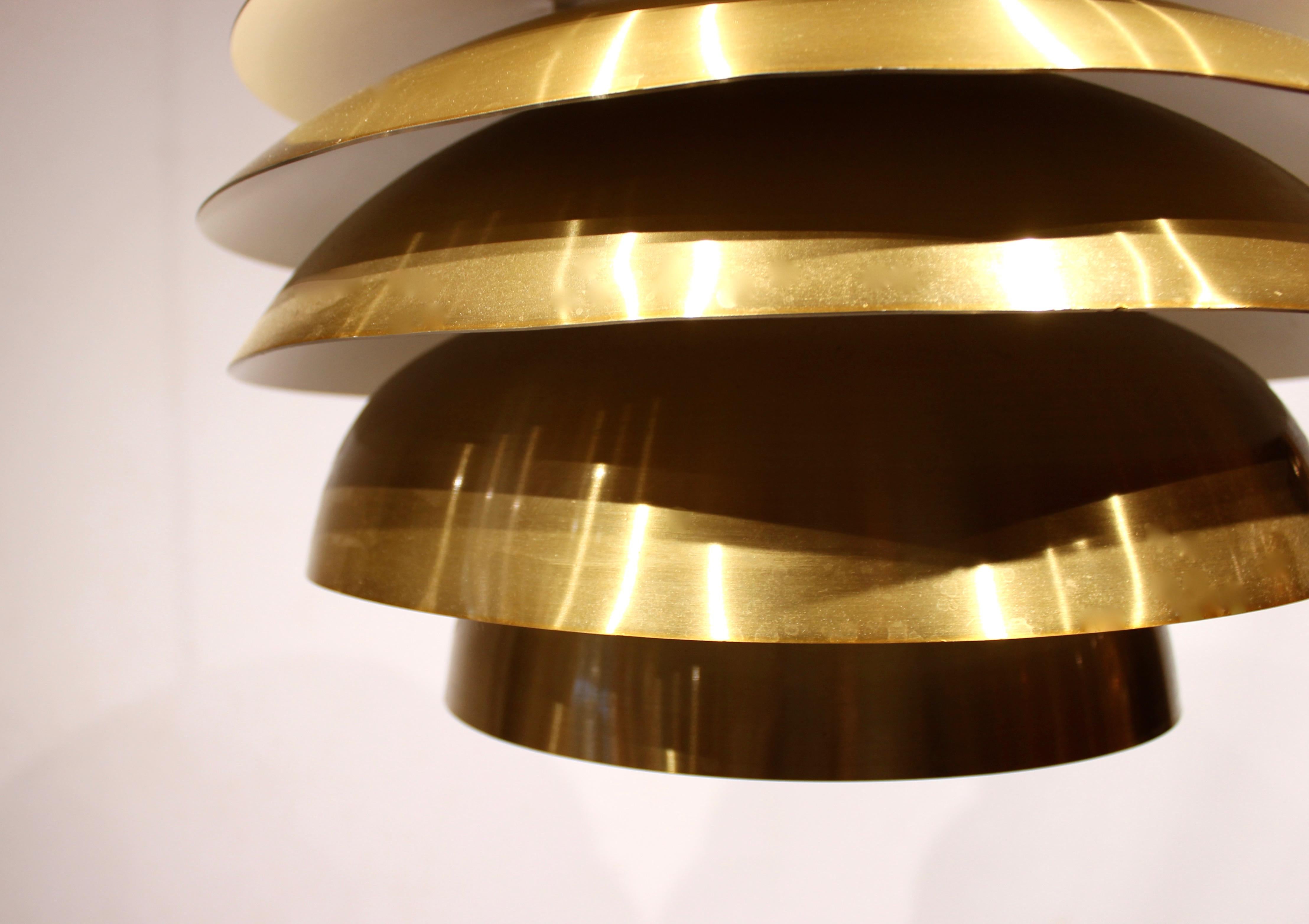 Scandinavian Modern Pendant in Brass by Bent Karlby from the 1960s