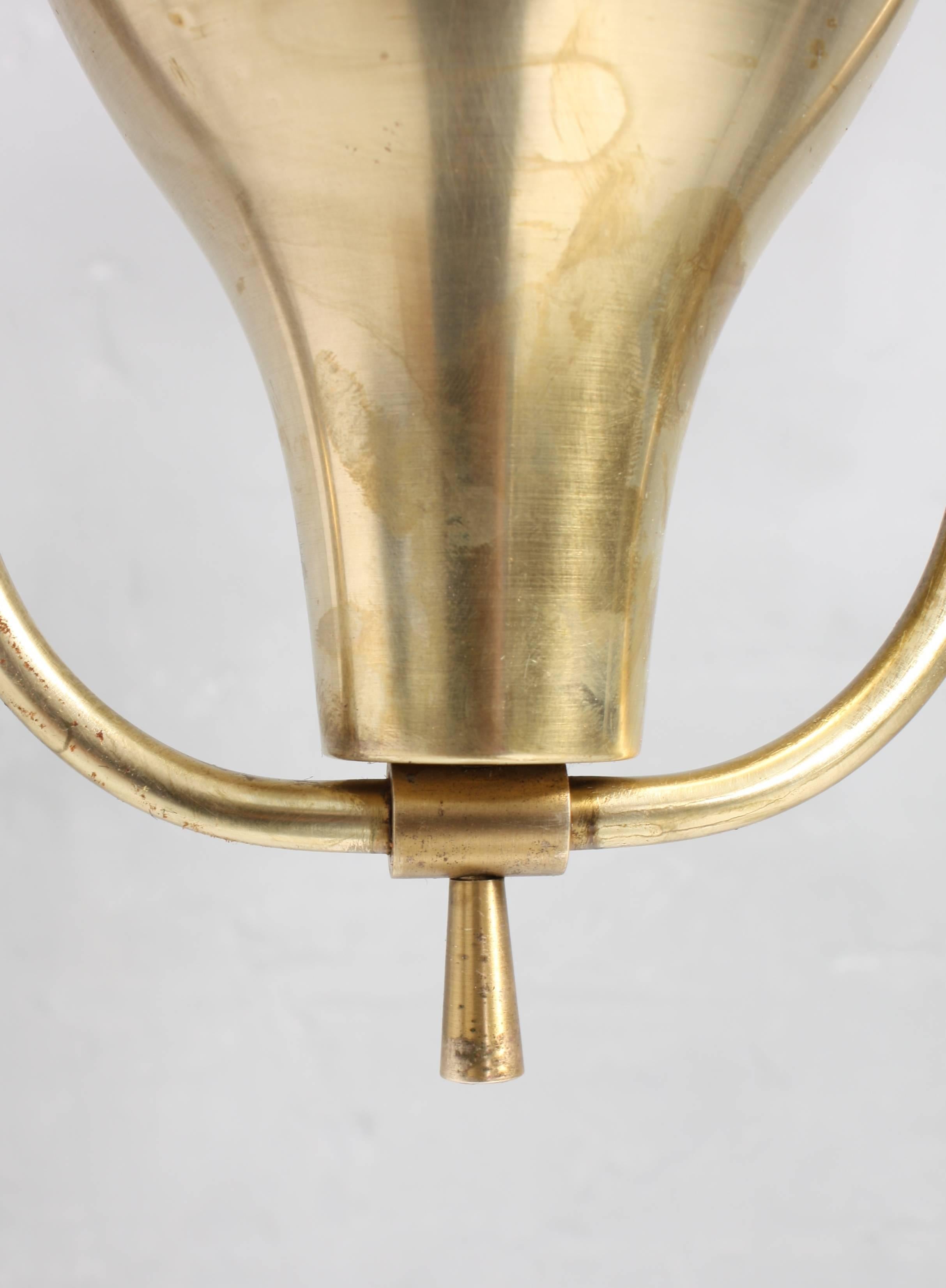 Scandinavian Modern Pendant in Brass by Holm Sørensen