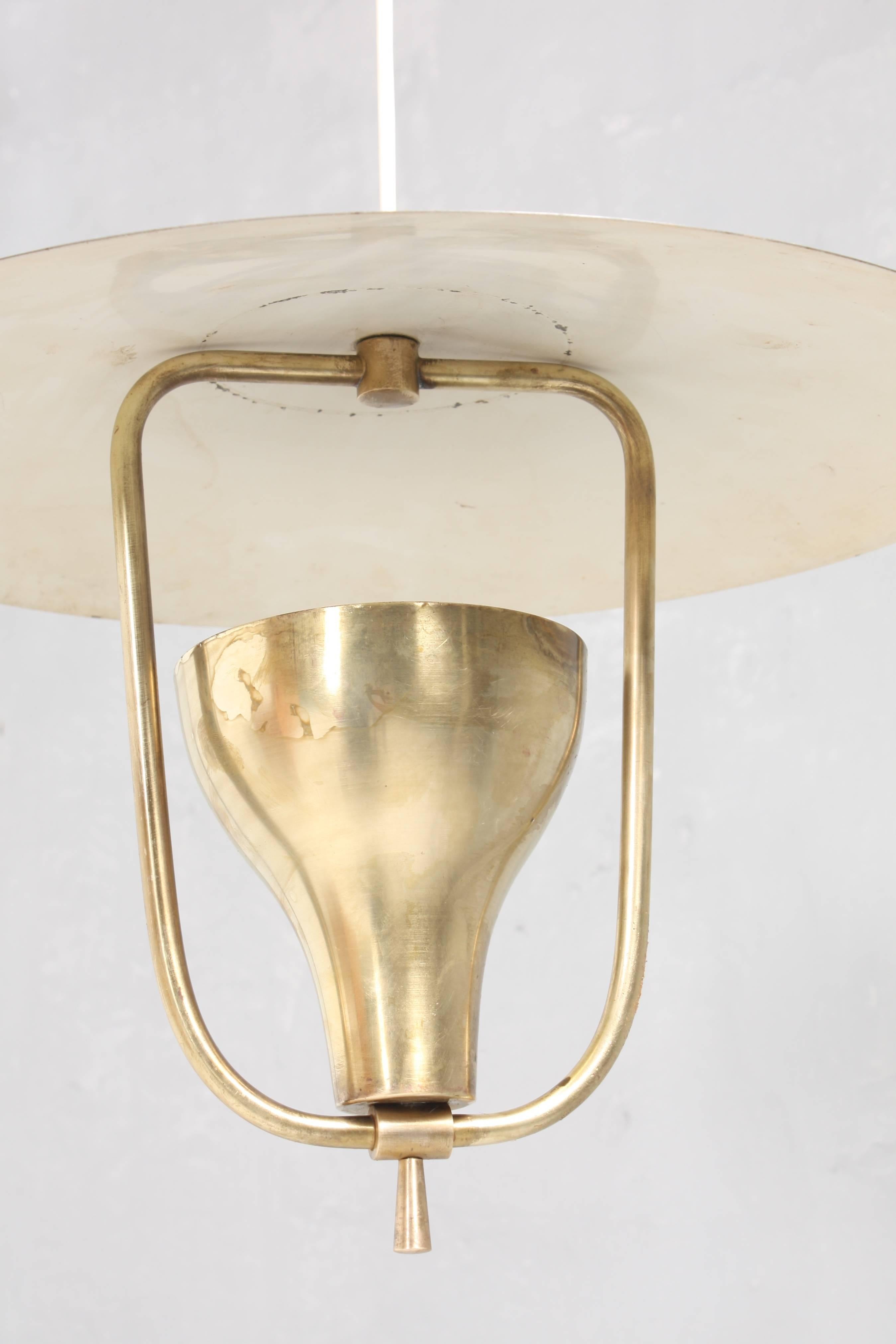 Mid-20th Century Pendant in Brass by Holm Sørensen
